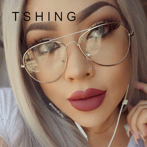 TSHING Women Aviation Clear Glasses Frame Feamle Ocean Transparent Sunglasses Fashion Brand Designer Men Eyewear Optical Glasses - What's Really Dope