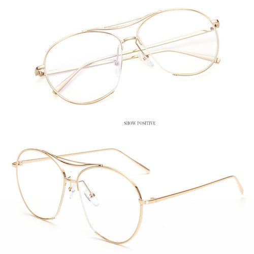 TSHING Women Fashion Glasses Frame Brand Designer Twin Beam Metal Eyeglasses Men Vogue For Myopia Optical Glasses - What's Really Dope