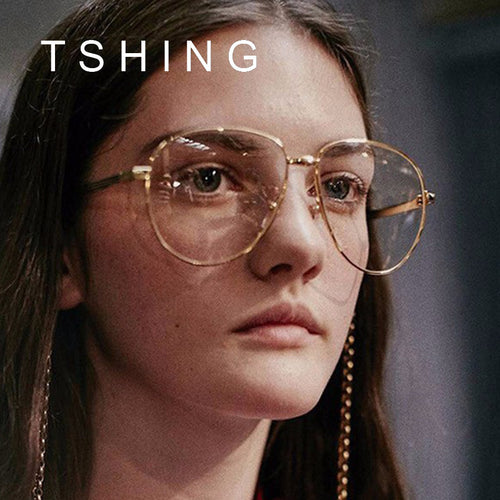 TSHING Unisex Big Frame Glasses Men Women Vintage Oversized Aviation Myopia Large Optical Glasses Superstar Eyewear Female M - What's Really Dope