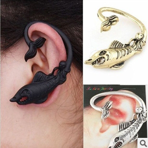 ES588 Hot New Style 2017 Fashion Vintage Sharks Clip Earrings Jewelry Accessories - What's Really Dope